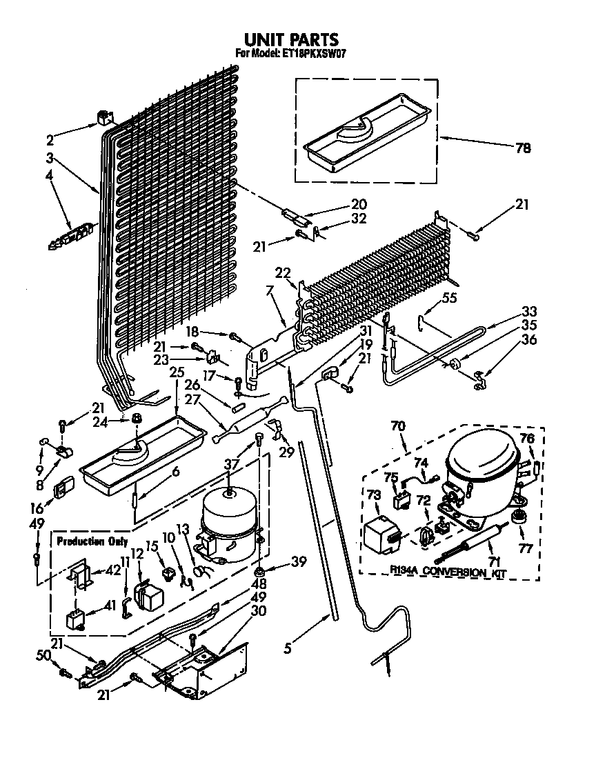Whirlpool ET18PKXSW07 unit diagram