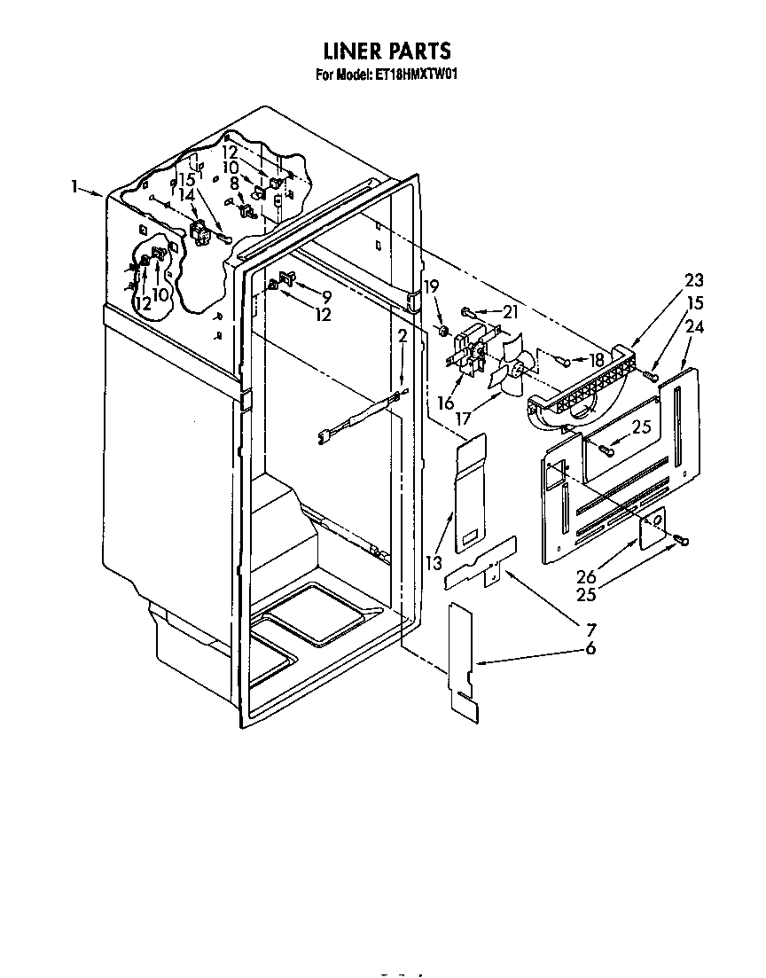Whirlpool ET18HMXTG01 liner diagram