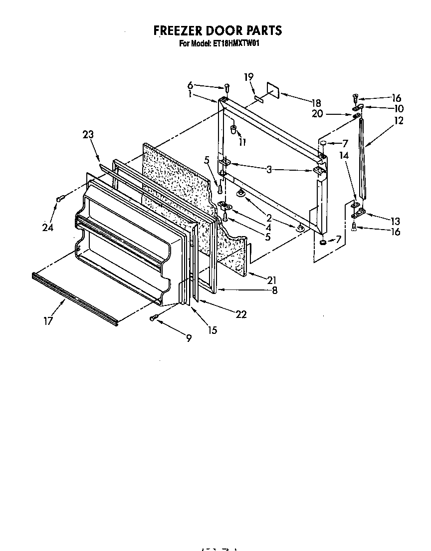 Whirlpool ET18HMXTG01 freezer door diagram
