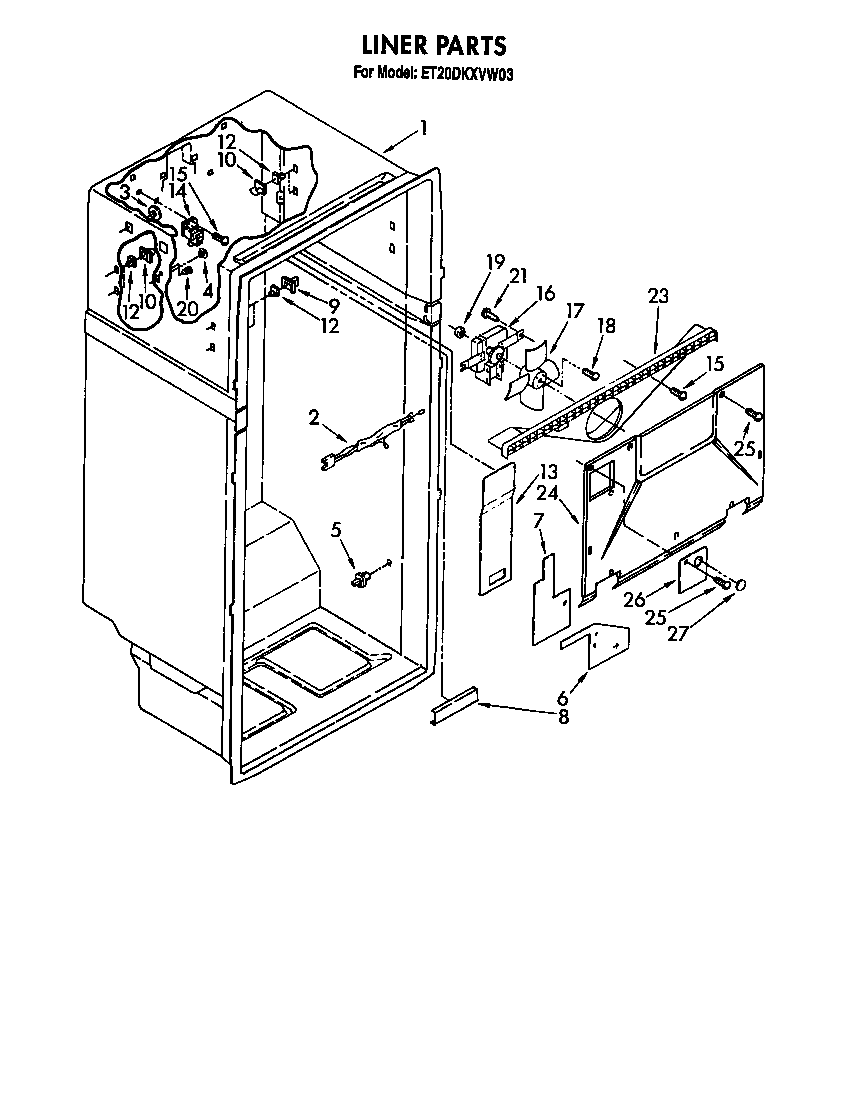 Whirlpool ET20DKXVF03 liner diagram