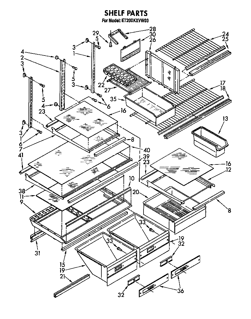 Whirlpool ET20DKXVF03 shelf diagram