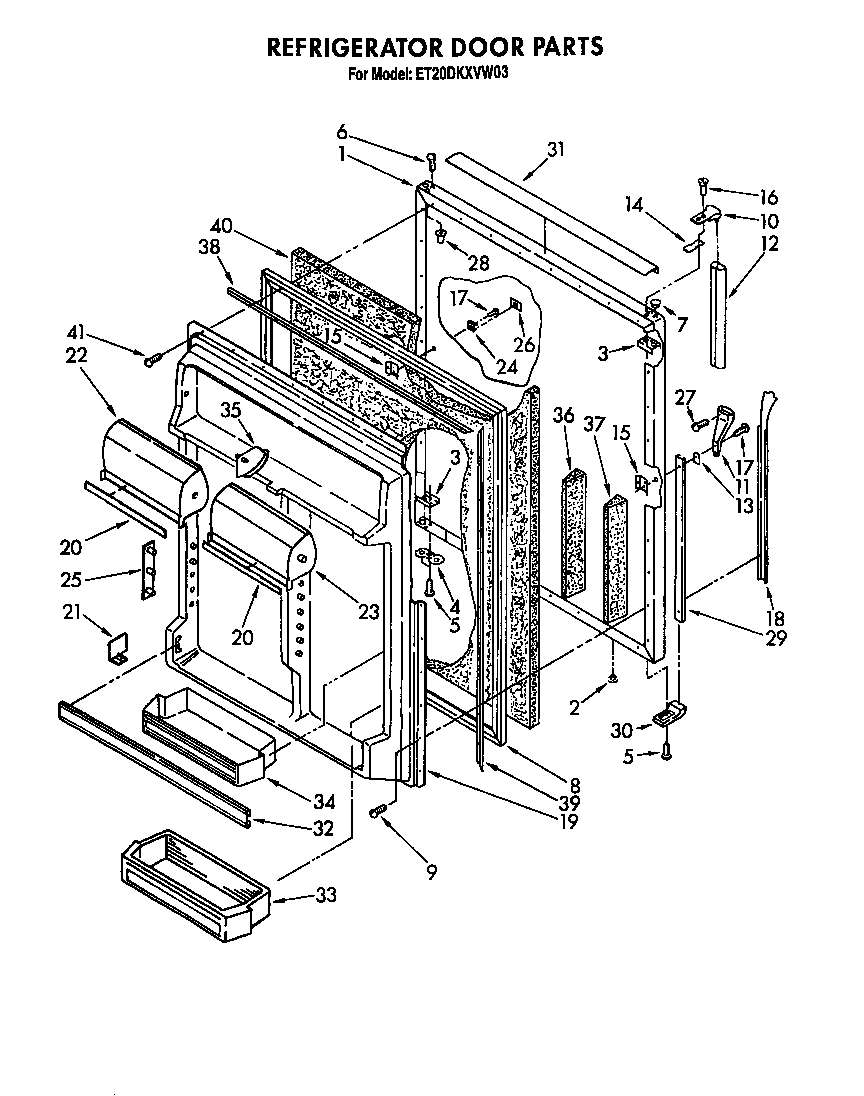 Whirlpool ET20DKXVF03 refrigerator door diagram