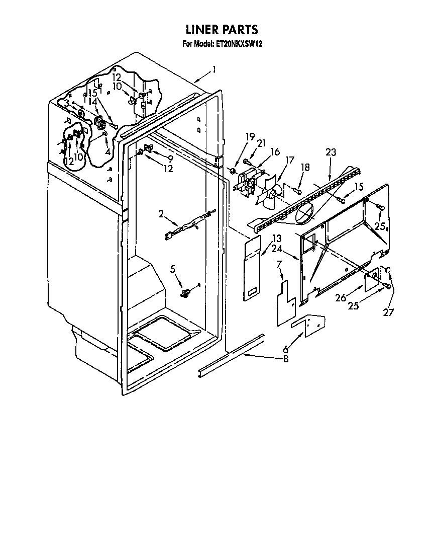 Whirlpool ET20NKXSW12 liner diagram