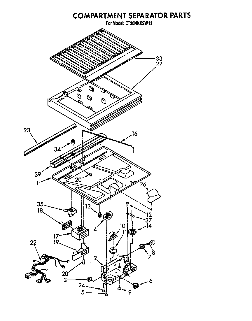 Whirlpool ET20NKXSW12 compartment separator diagram