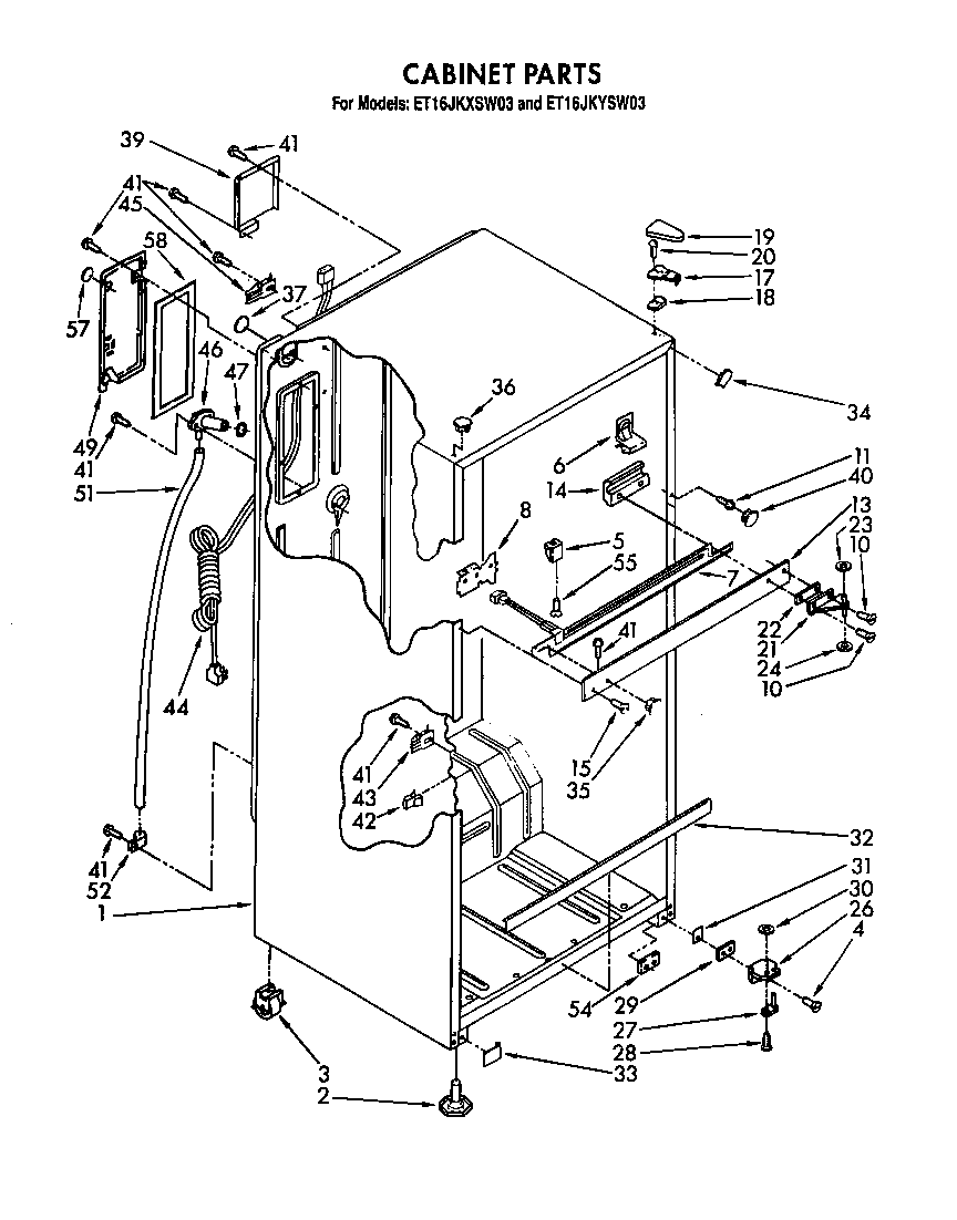 Whirlpool ET16JKYSM03 cabinet diagram