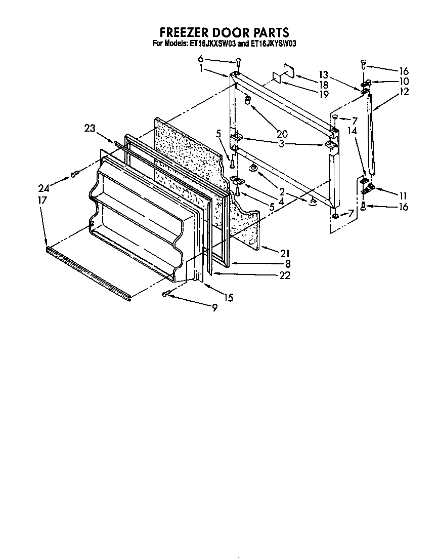 Whirlpool ET16JKYSM03 freezer door diagram