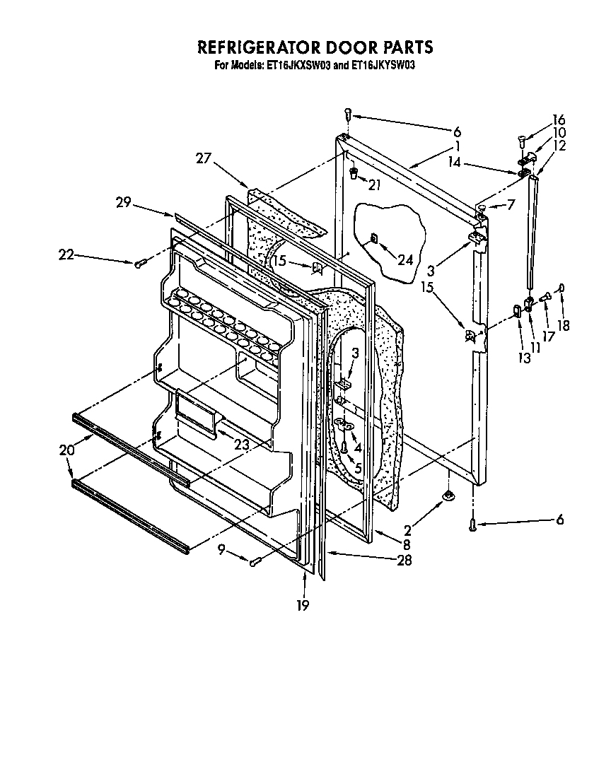 Whirlpool ET16JKYSM03 refrigerator door diagram