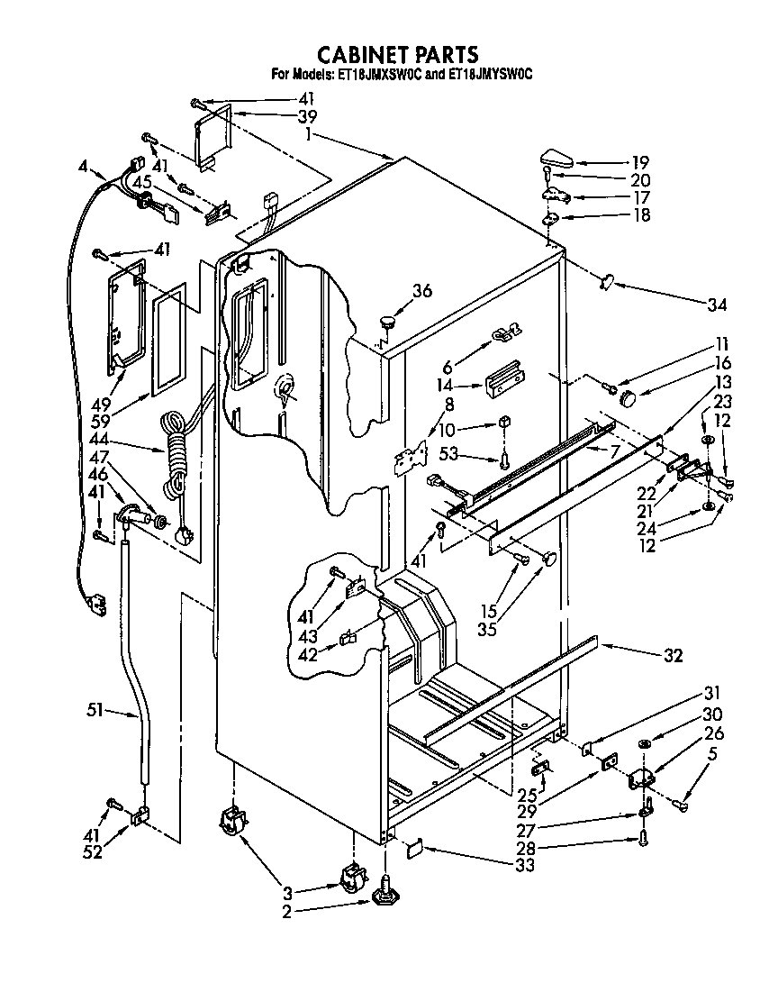Whirlpool ET18JMYSG0C cabinet diagram
