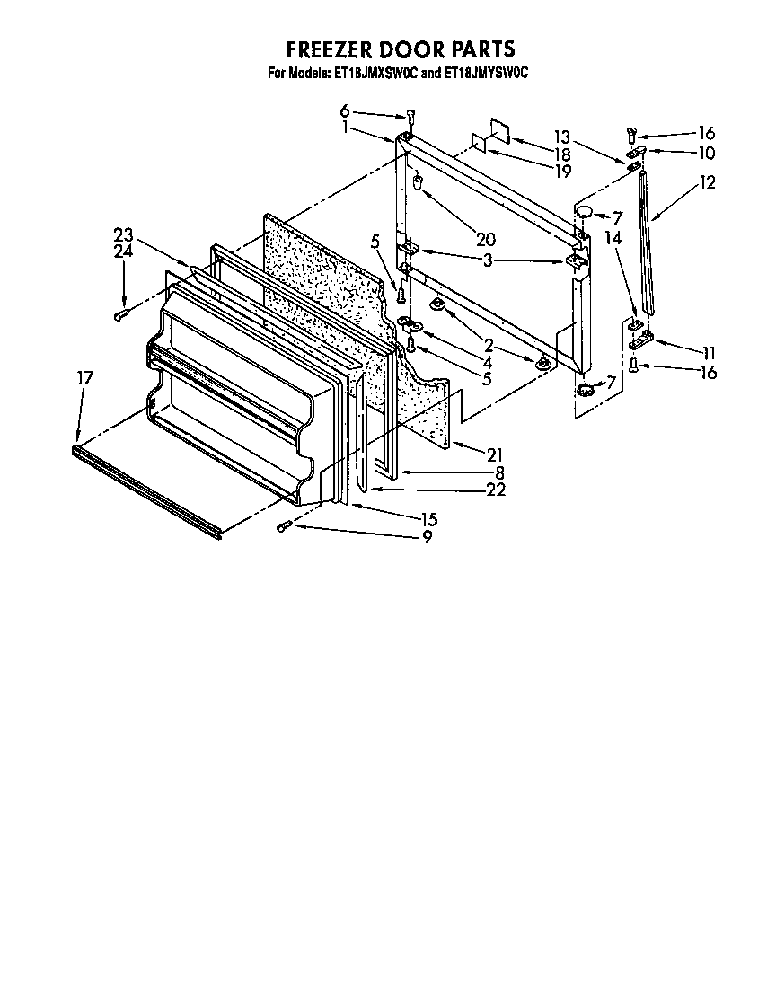 Whirlpool ET18JMYSG0C freezer door diagram