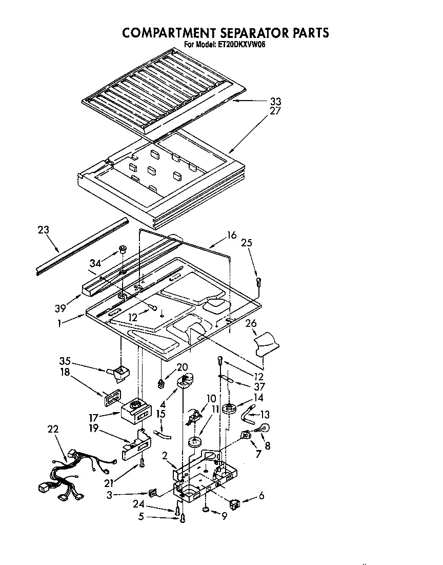 Whirlpool ET20DKXVW06 compartment separator diagram