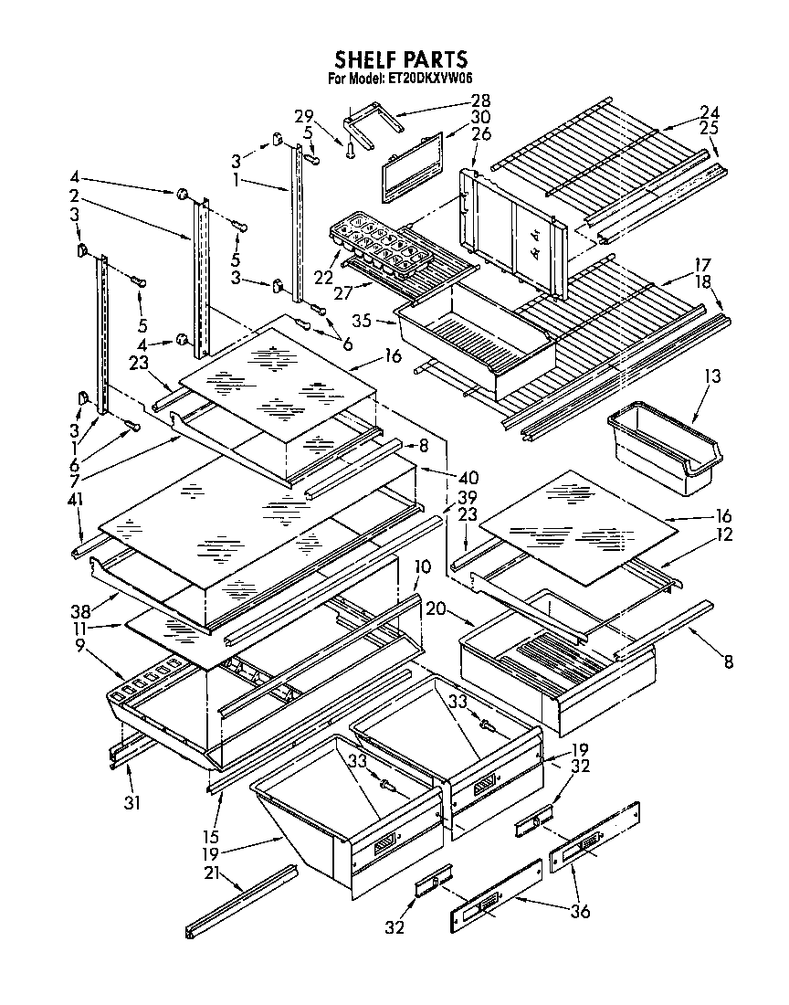 Whirlpool ET20DKXVW06 shelf diagram