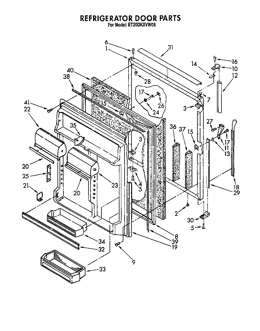 Whirlpool ET20DKXVW06 refrigerator door diagram