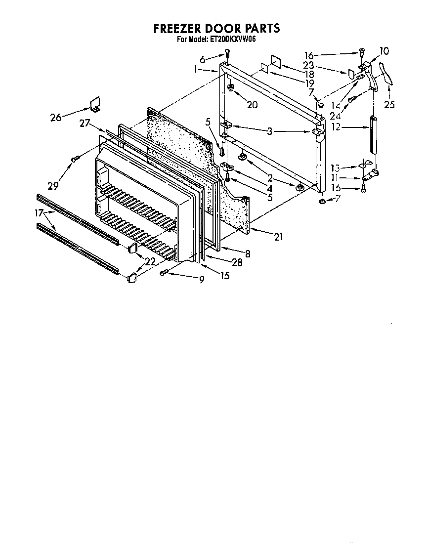 Whirlpool ET20DKXVW06 freezer door diagram