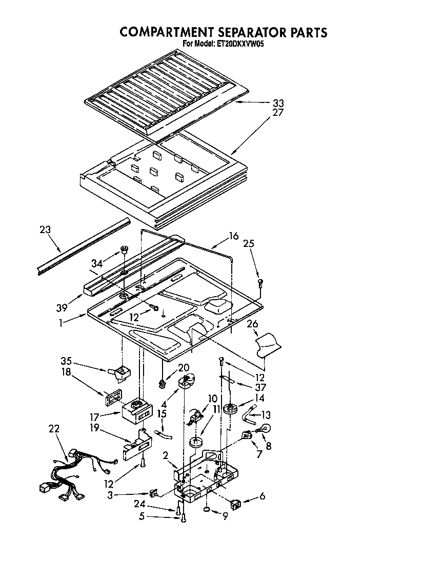 Whirlpool ET20DKXVN05 compartment separator diagram