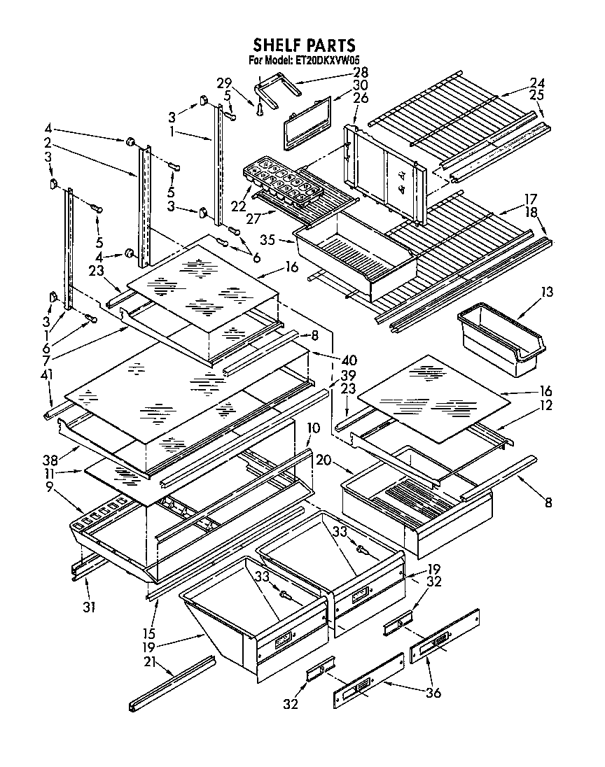Whirlpool ET20DKXVN05 shelf diagram