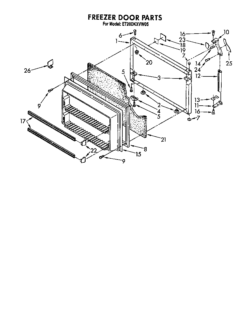 Whirlpool ET20DKXVN05 freezer door diagram