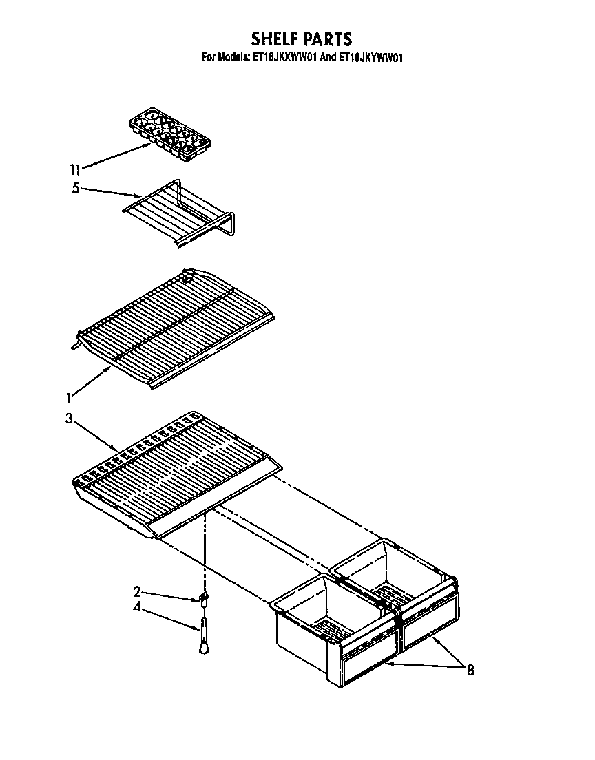 Whirlpool ET18JKXWG01 shelf diagram