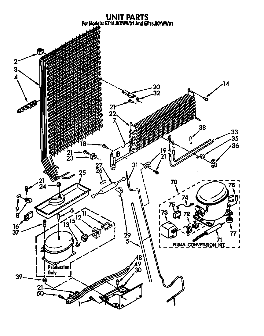 Whirlpool ET18JKXWG01 unit diagram