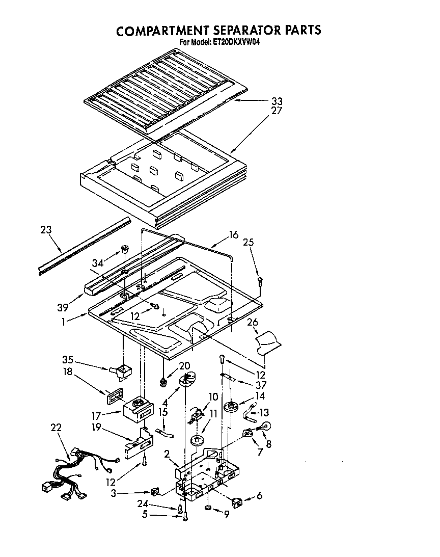 Whirlpool ET20DKXVW04 compartment separator diagram
