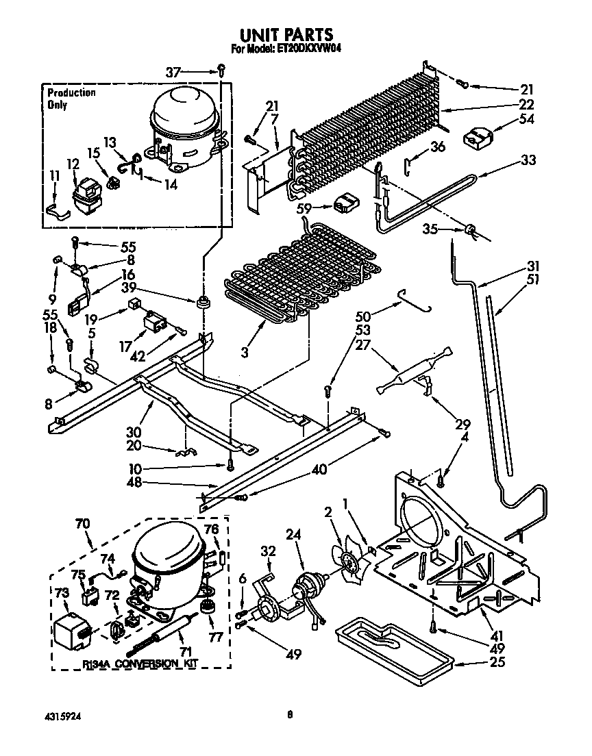 Whirlpool ET20DKXVW04 unit diagram