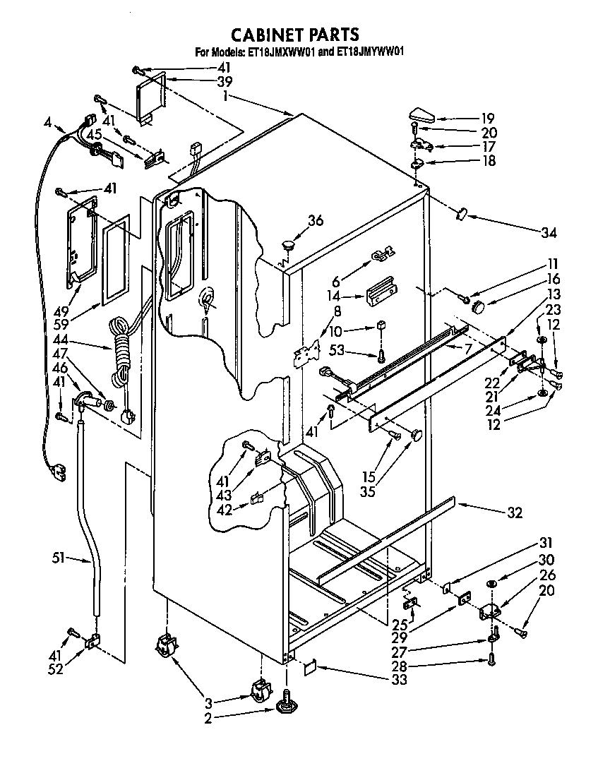 Whirlpool ET18JMXWF01 cabinet diagram