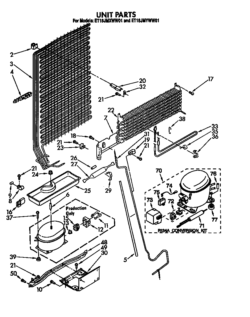 Whirlpool ET18JMXWF01 unit diagram