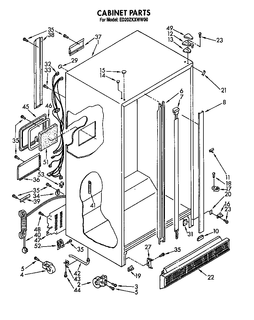 Whirlpool ED20ZKXWG00 cabinet diagram