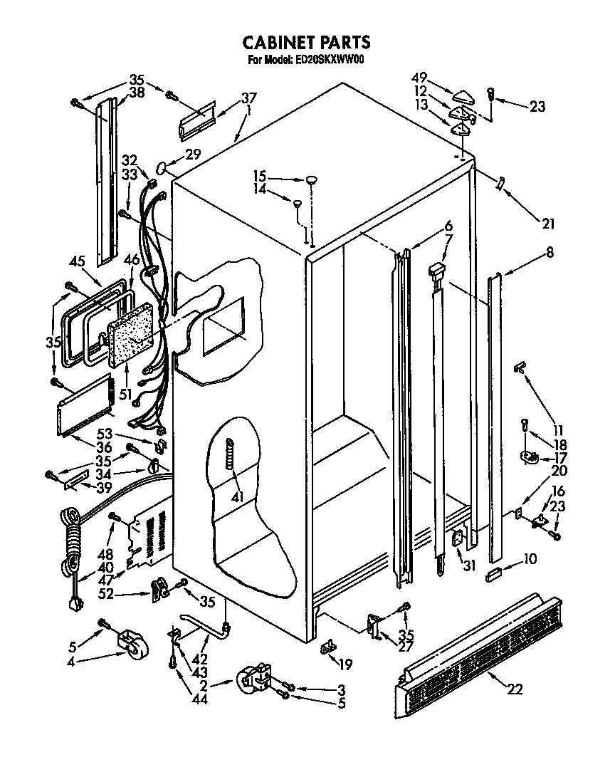 Whirlpool ED20SKXWW00 cabinet diagram