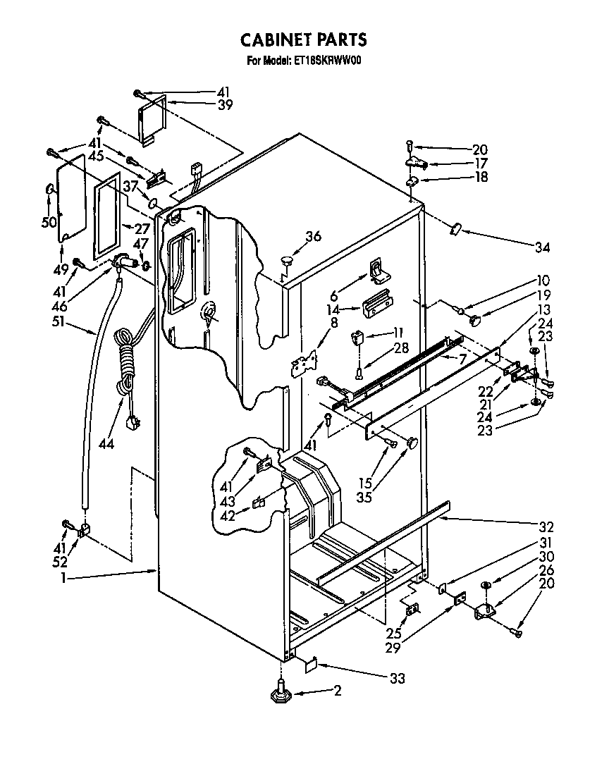 Whirlpool ET18SKRWN00 cabinet diagram