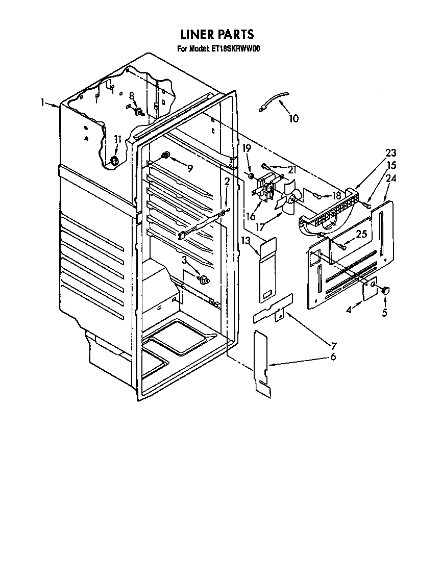 Whirlpool ET18SKRWN00 liner diagram