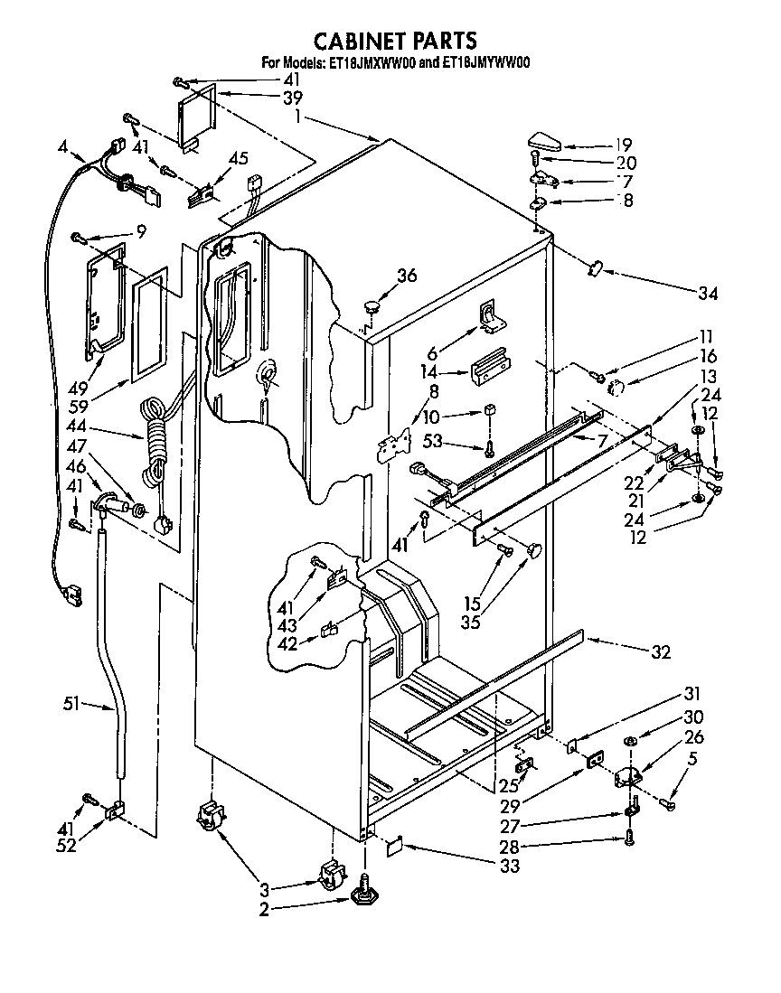 Whirlpool ET18JMXWN00 cabinet diagram