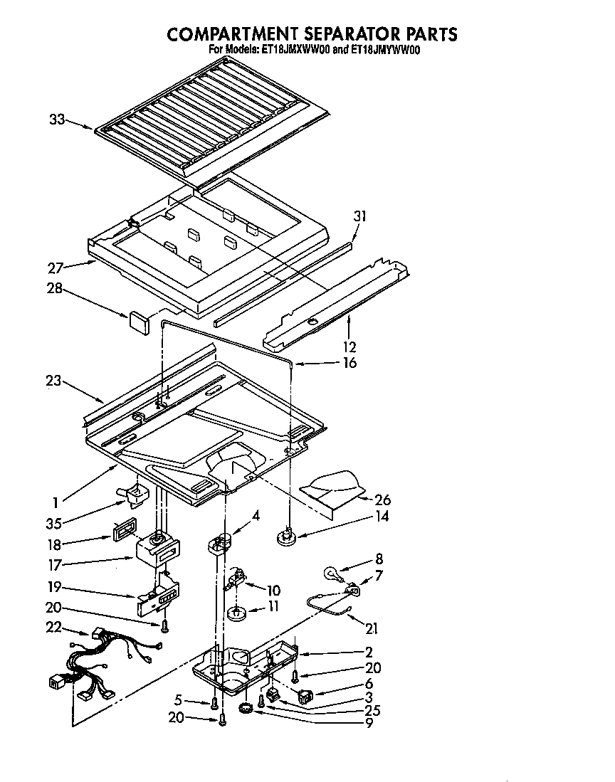 Whirlpool ET18JMXWN00 compartment separator diagram