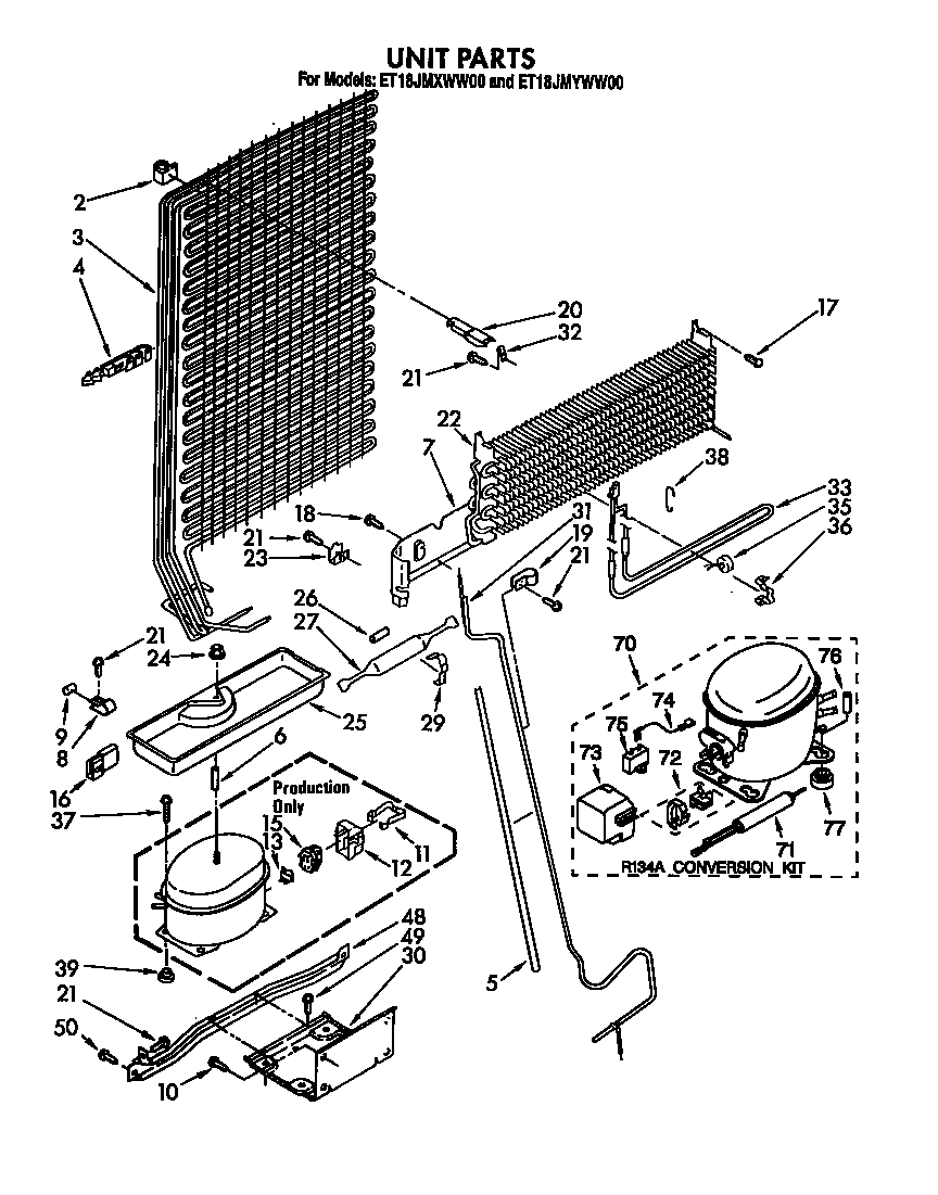 Whirlpool ET18JMXWN00 unit diagram