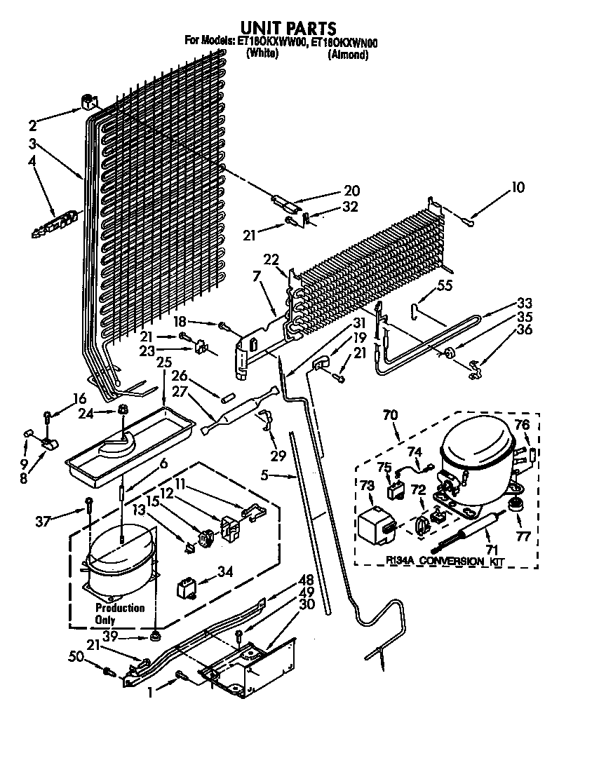 Whirlpool ET18OKXWN00 unit diagram