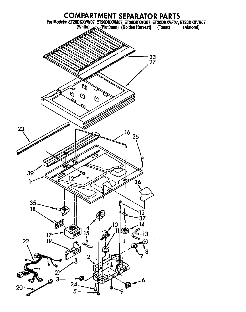 Whirlpool ET20DKXVN07 compartment separator diagram