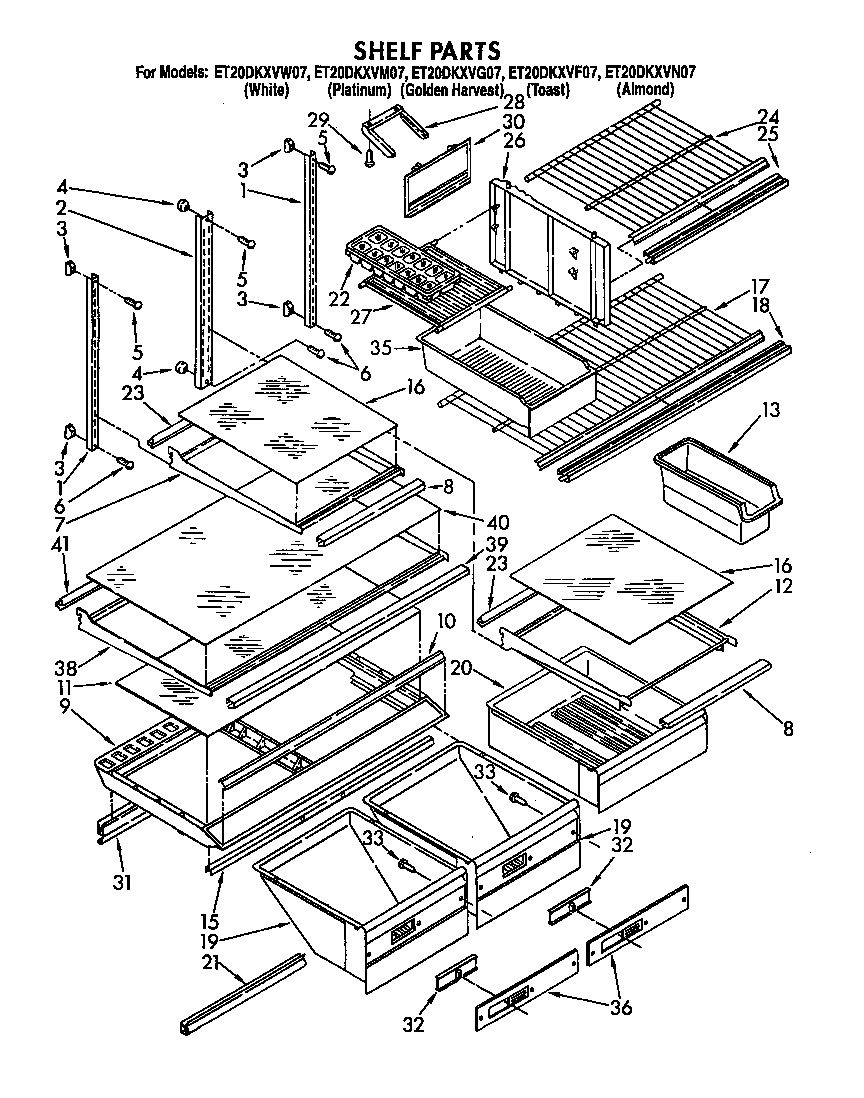 Whirlpool ET20DKXVN07 shelf diagram