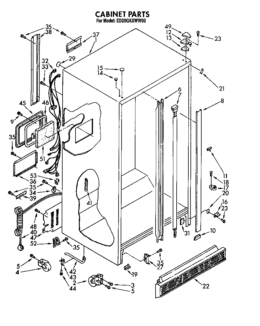 Whirlpool ED20GKXWN00 cabinet diagram