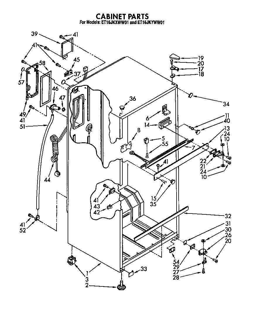Whirlpool ET16JKXWW01 cabinet diagram