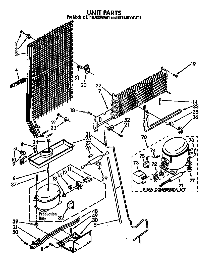 Whirlpool ET16JKXWW01 unit diagram