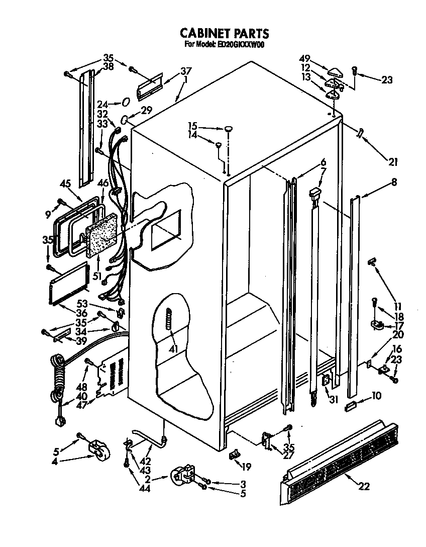 Whirlpool ED20GKXXW00 cabinet diagram