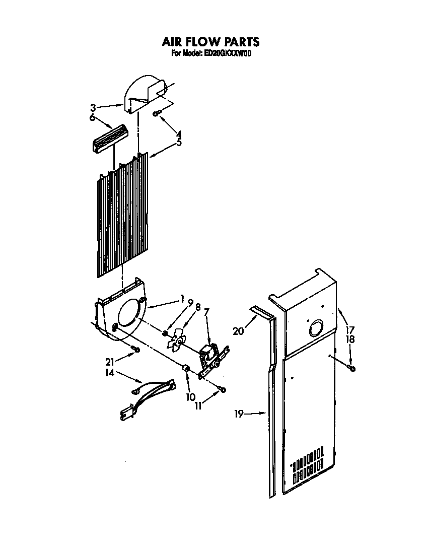 Whirlpool ED20GKXXW00 air flow diagram