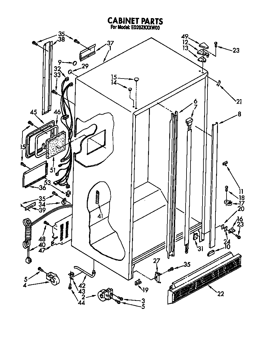 Whirlpool ED20ZKXXG00 cabinet diagram