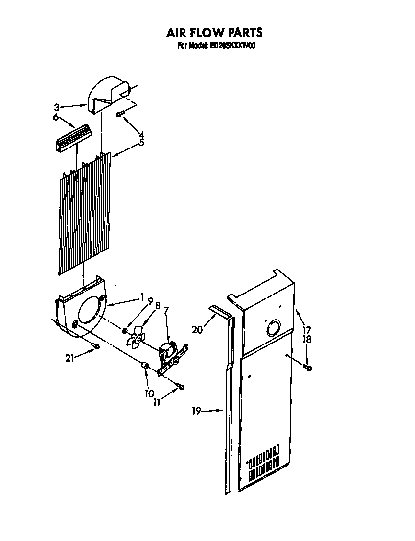 Whirlpool ED20SKXXW00 air flow diagram