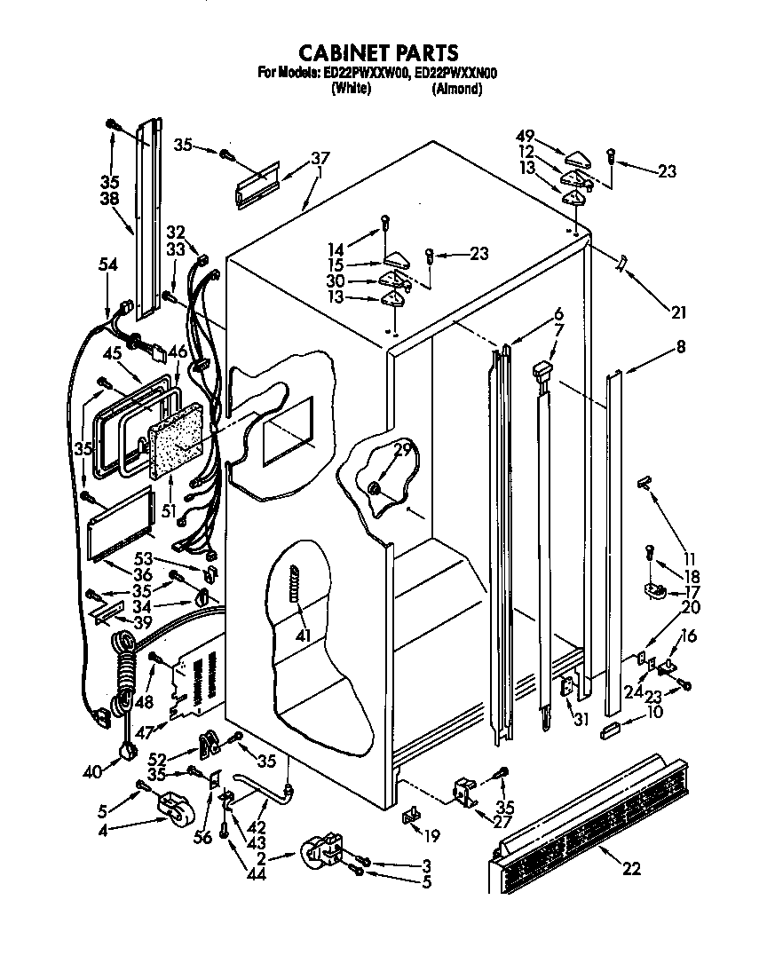 Whirlpool ED22PWXXN00 cabinet diagram