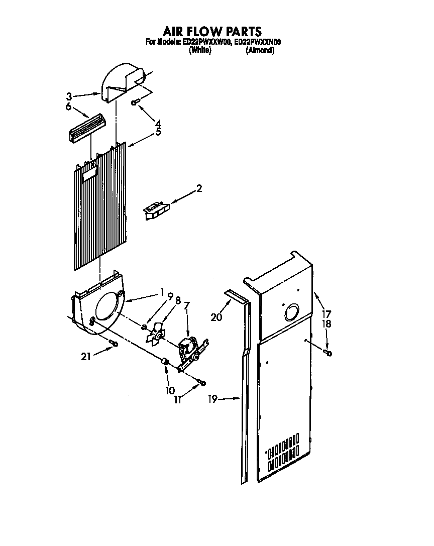 Whirlpool ED22PWXXN00 air flow diagram