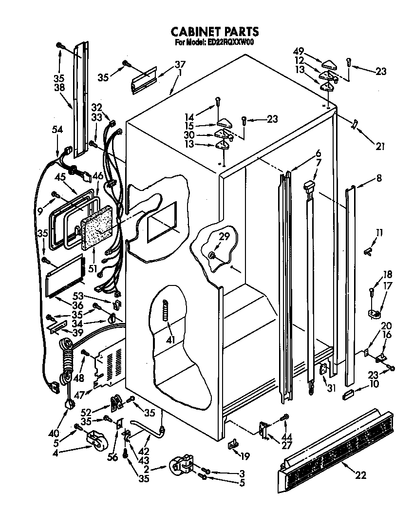 Whirlpool ED22RQXXN00 cabinet diagram