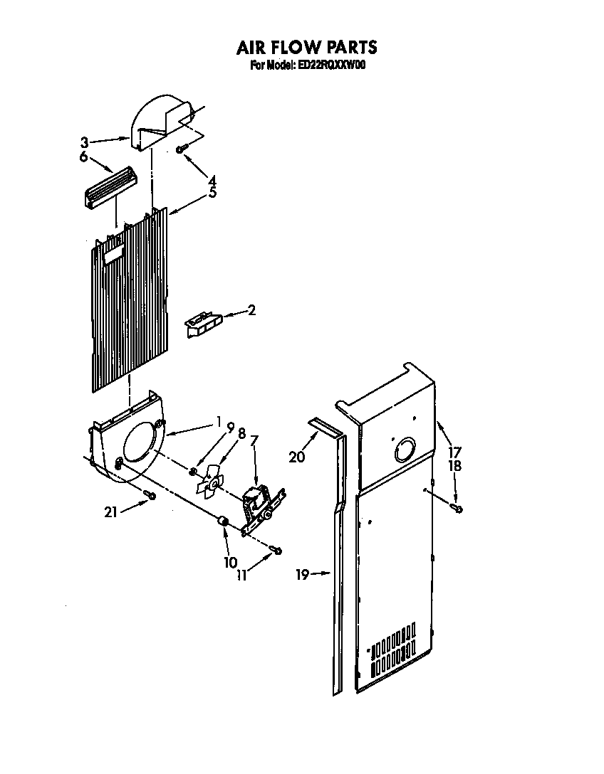 Whirlpool ED22RQXXN00 air flow diagram
