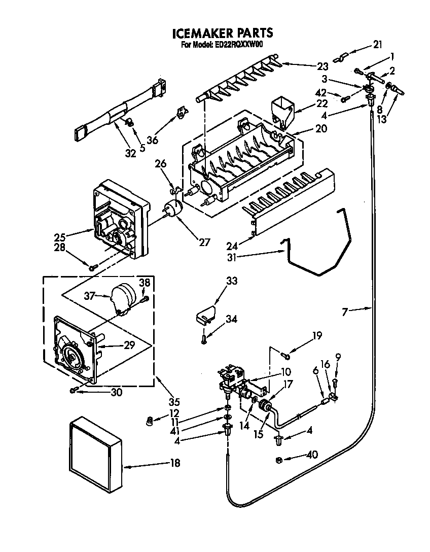 Whirlpool ED22RQXXN00 icemaker diagram