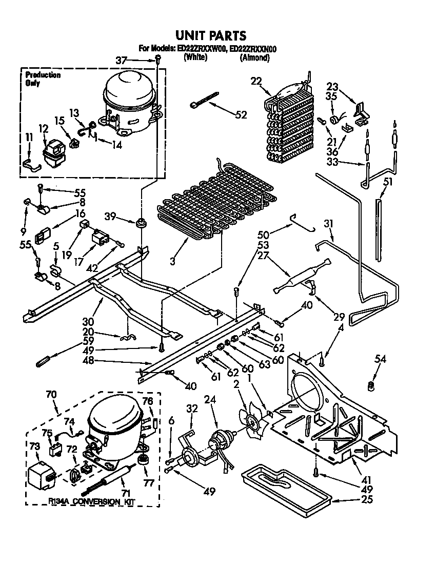 Whirlpool ED22ZRXXW00 unit diagram