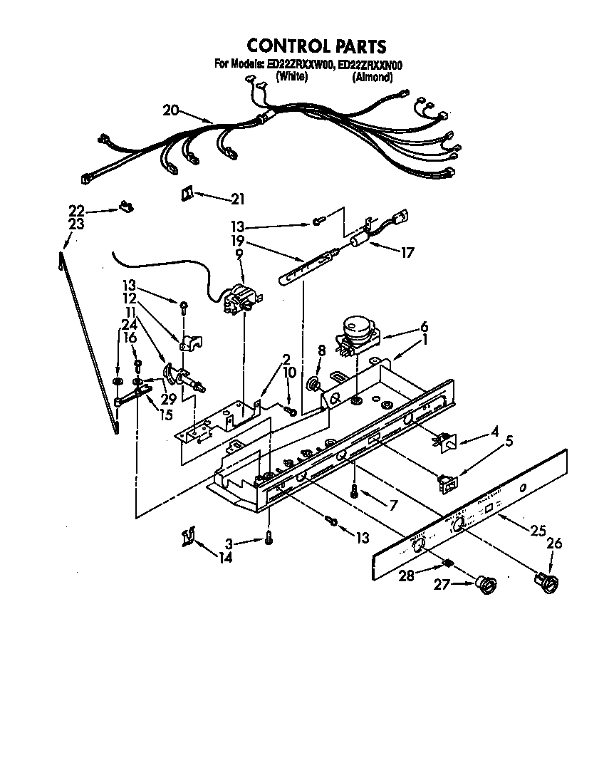 Whirlpool ED22ZRXXW00 control diagram